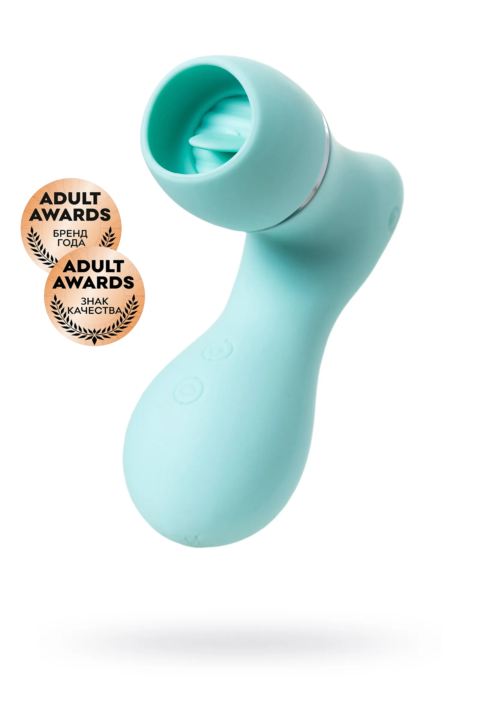 Вакуумный стимулятор клитора с язычком JOS DINGO, силикон, мятный, 9,5 см