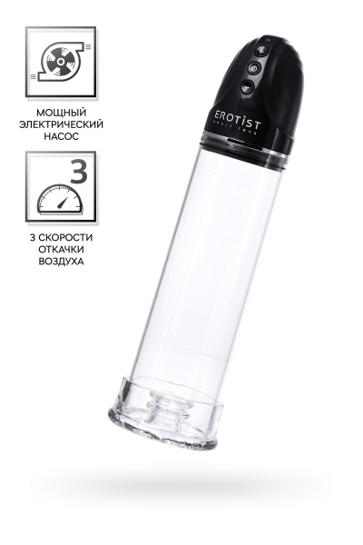 Помпа автоматическая вакуумная  EROTIST MAN UP PUMP, ABS пластик, прозрачная, 30 см