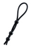 Лассо на пенис TOYFA A-Toys с тремя бусинами, черное 19.5 см