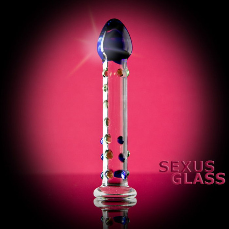 Фаллоимитатор Sexus Glass,стекло, прозрачный, 18 см 