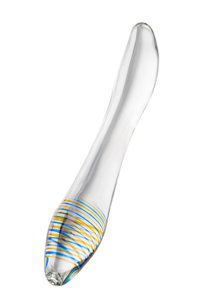 Двусторонний фаллоимитатор Sexus Glass, стекло, прозрачный , 22 см